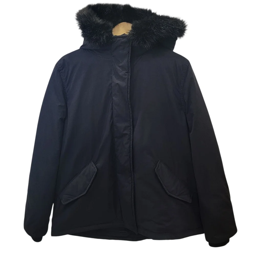 Aritzia Wilfred Mont Blanc Short Parka Goose Down Black Winter Jacket Women’s M - Picture 4 of 17